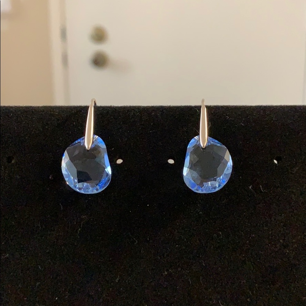 Swarovski Blue Crystal Drop Earrings